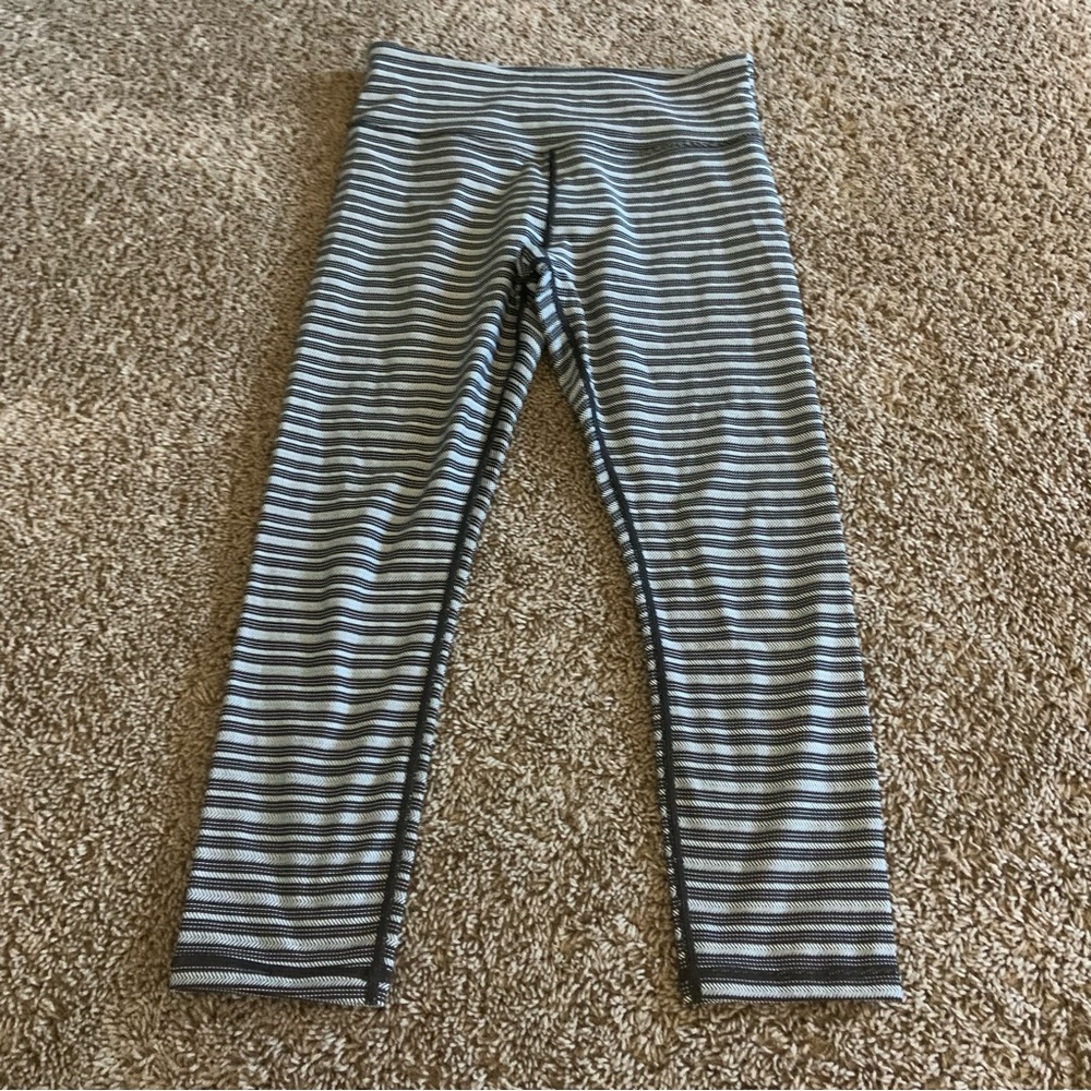 ZYIA Black and White Striped Leggings